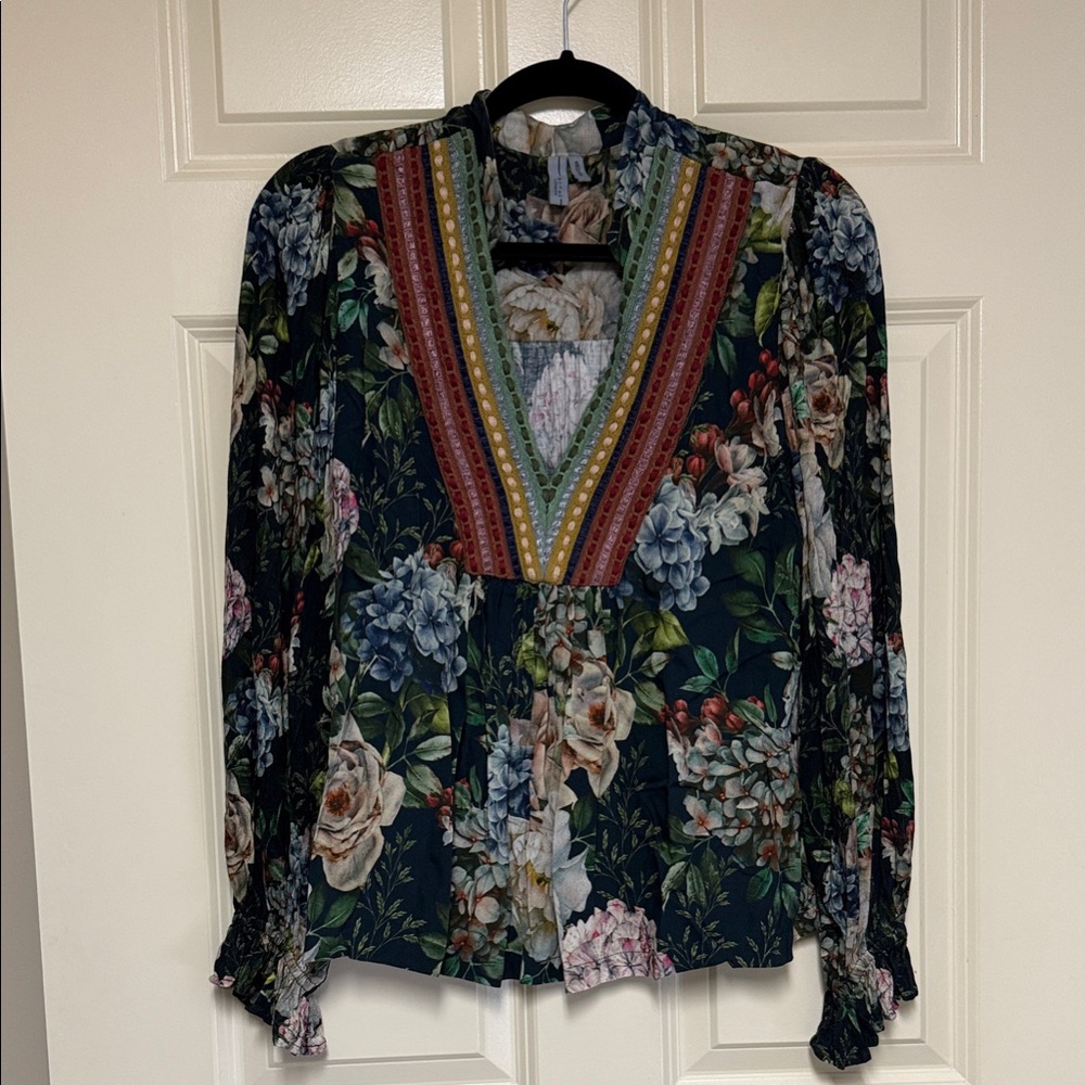 Anthropologie Multicolor Floral Blouse